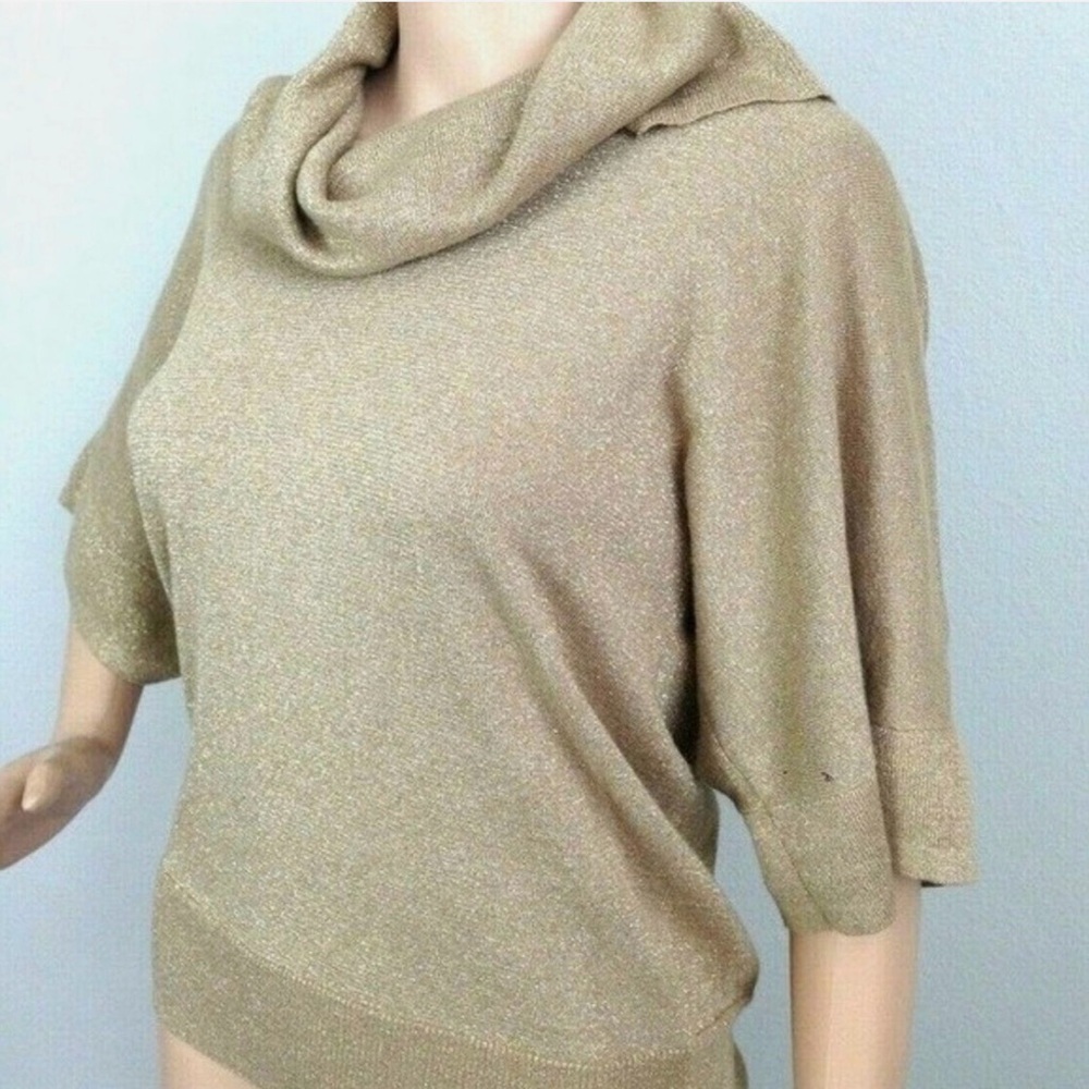 Michael by Michael Kors Elegant Women's Gold Shimmer Sweater